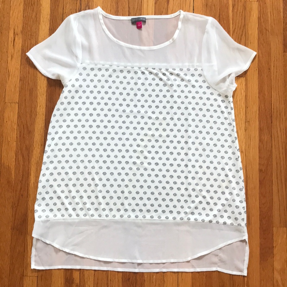 Vince Camuto lightweight sheer tunic top size L